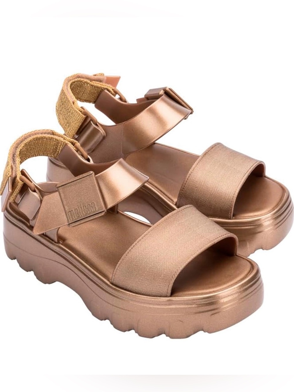 Melissa Women's Metallic Rose Gold Platform Sandals